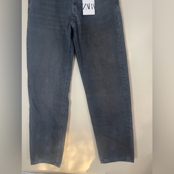 NWT ZARA SIGNATURE DENIM THE LOOSE FIT IN DISTRESSED RESIN STRAIGHT LEG EU34/US2 - Picture 3 of 15